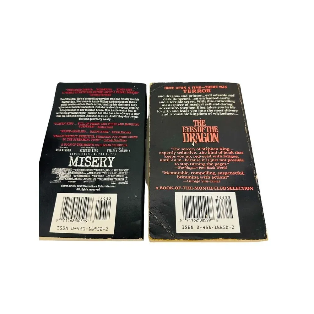 STEPHEN KING Misery & The Eyes Of The‎ Dragon  Paperback Book